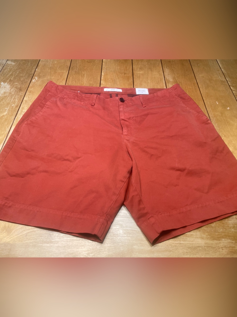 Billy Reid Wynn Burnt Orange Shorts Size 38 Cotton Casual Comfort Golf 9” Inseam